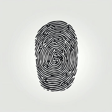 silhouette of fingerprint isolated vector illustration on white background for logo, graphic design, advertising, and marketing. generative ai