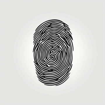 silhouette of fingerprint isolated vector illustration on white background for logo, graphic design, advertising, and marketing. generative ai
