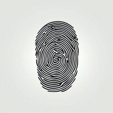 silhouette of fingerprint isolated vector illustration on white background for logo, graphic design, advertising, and marketing. generative ai