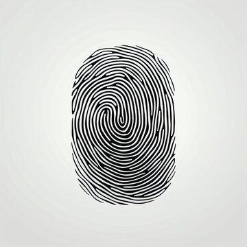 silhouette of fingerprint isolated vector illustration on white background for logo, graphic design, advertising, and marketing. generative ai