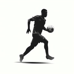 silhouette of football player isolated vector illustration on white background for logo, graphic design, advertising, and marketing. generative ai