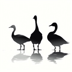 silhouette of duck isolated vector illustration on white background for logo, graphic design, advertising, and marketing. generative ai