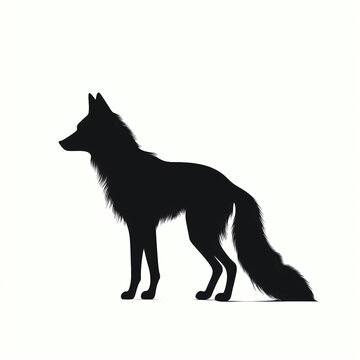 silhouette of fox isolated vector illustration on white background for animal logo, graphic icon, and modern home décor. perfect for wildlife and safari-themed designs. generative ai