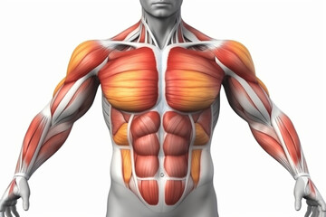 Chest Muscles Pectoralis Major and Minor Anatomy Muscles Generative AI - obrazy, fototapety, plakaty