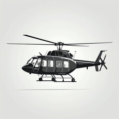 silhouette of helicopter isolated vector illustration on white background for logo, graphic design, advertising, and marketing. generative ai