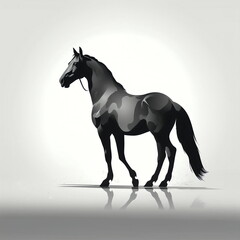 silhouette of horse isolated vector illustration on white background for animal logo, graphic icon, and modern home décor. perfect for wildlife and safari-themed designs. generative ai