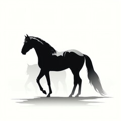 silhouette of horse isolated vector illustration on white background for animal logo, graphic icon, and modern home décor. perfect for wildlife and safari-themed designs. generative ai