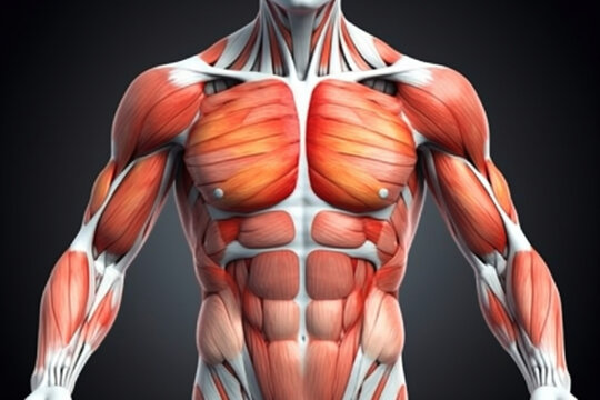 Chest Muscles Pectoralis Major and Minor Anatomy Muscles Generative AI