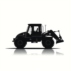 Naklejka premium silhouette of excavator isolated vector illustration on white background for logo, graphic design, advertising, and marketing. generative ai
