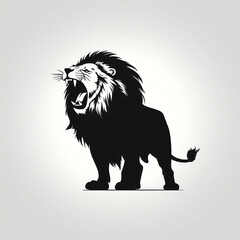 silhouette of lion isolated vector illustration on white background for animal logo, graphic icon, and modern home décor. perfect for wildlife and safari-themed designs. generative ai