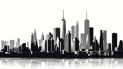 new your city isolated vector illustration on white background for logo, graphic design, advertising, and marketing. generative ai