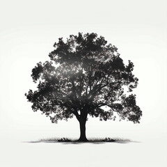 silhouette of tree isolated vector illustration on white background for logo, graphic icon, and modern home décor. perfect for wildlife and safari-themed designs. generative ai
