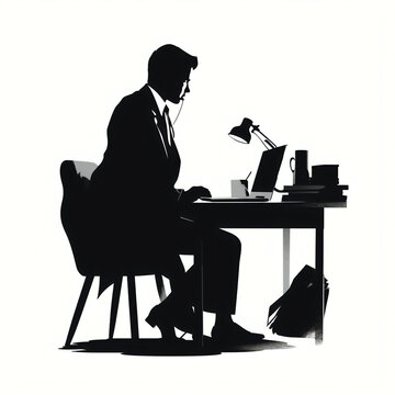 recommend clip art: silhouette of boss isolated vector illustration on white background for logo, graphic design, advertising, and marketing. generative ai