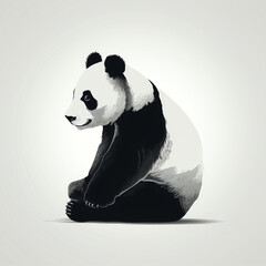 silhouette of panda isolated vector illustration on white background for animal logo, graphic icon, and modern home décor. perfect for wildlife and safari-themed designs. generative ai