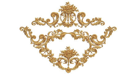 golden crown isolated on white background, detailed ornament for graphic design purposes 