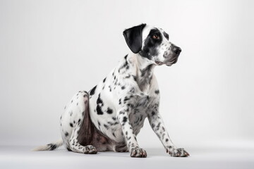 dog on white background, full body with free space