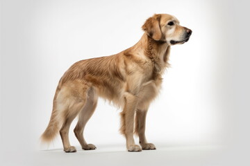 dog on white background, full body with free space