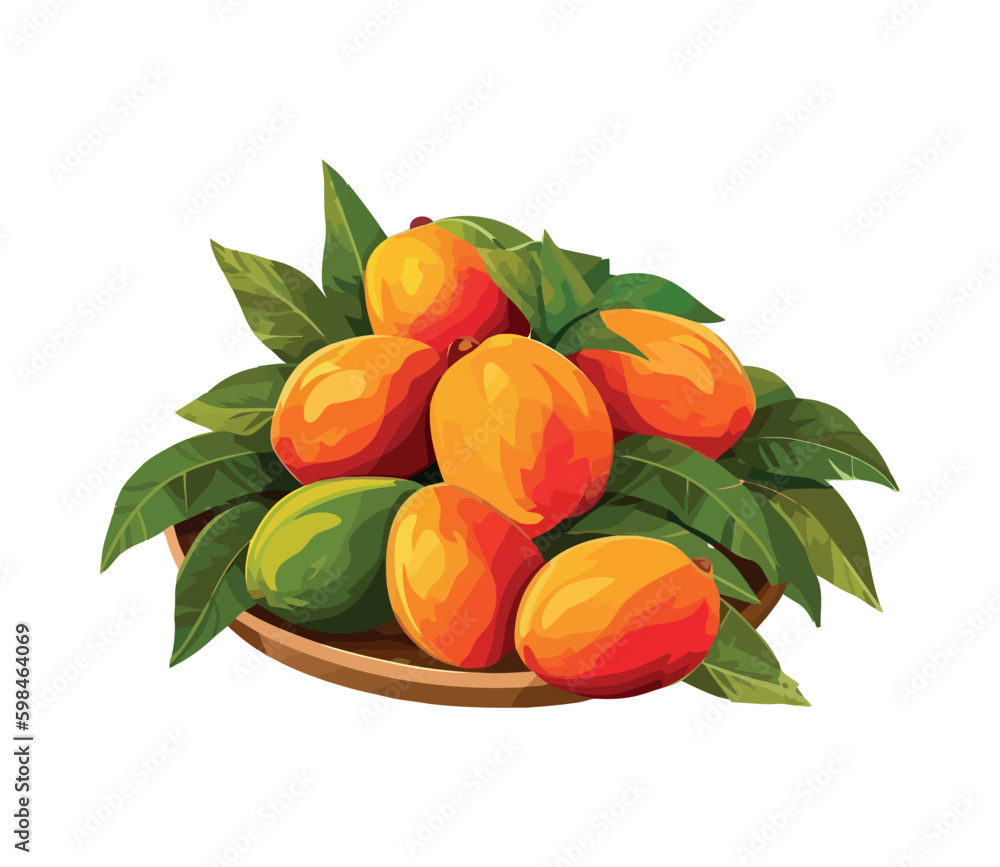 Poster fresh citrus fruit in a basket generative ai