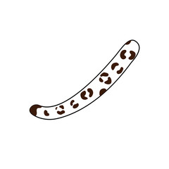 Vector flat outline leopard cheetah tail isolated on white background