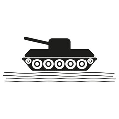 Fototapeta premium Tank war army icon vector military concept for graphic design, logo, web site, social media, mobile app, ui illustration. Vector illustration. 