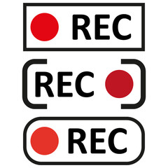 Recording icons for web background design. Logo, label. Digital technology background. Vector illustration. 