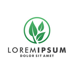 Green Leaf Environment Logo Design Vector Illustration