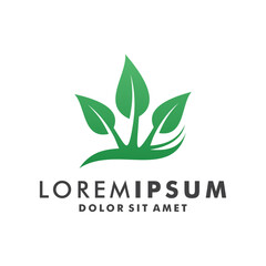 Green Leaf Environment Logo Design Vector Illustration