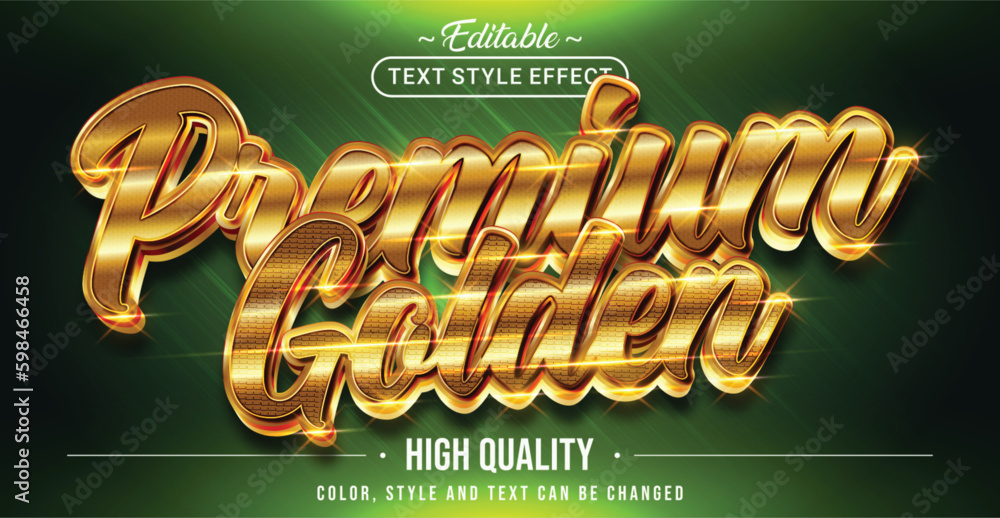 Poster editable text style effect - premium golden text style theme.