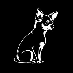 Chihuahua | Black and White Vector illustration