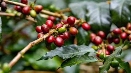 Coffee Cherries in Sagada, Mountain Province, Philippines
