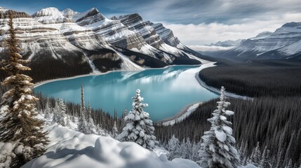 Icebound Majesty: Photographing the Frozen Beauty of Peyto Lake
