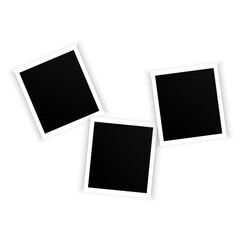 Photo frames in paper art style. Design element. Photo album template set. Vector illustration. 