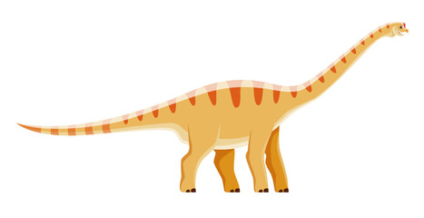 Fototapeta na wymiar Cartoon Aragosaurus dinosaur character, Jurassic dino cute reptile, vector kids paleontology. Aragosaurus dinosaur or extinct prehistoric dino for kids toy or dinosaurs education symbol