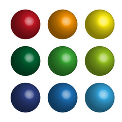 colored volumetric balls. Gradient circle background. Vector illustration 