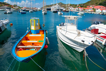 Obraz premium image of sea harbor with boat. sea harbor with boat. sea harbor with boat outdoor.
