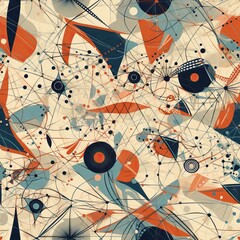 An abstract background composed of lines and shapes in opaque colors, creating a unique visual texture. Generative AI