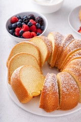 Pound cake, traditional vanilla or sour cream flavor