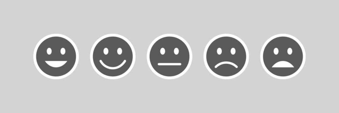 smile face icons with negative, neutral and positive mood. flat design. eps 10