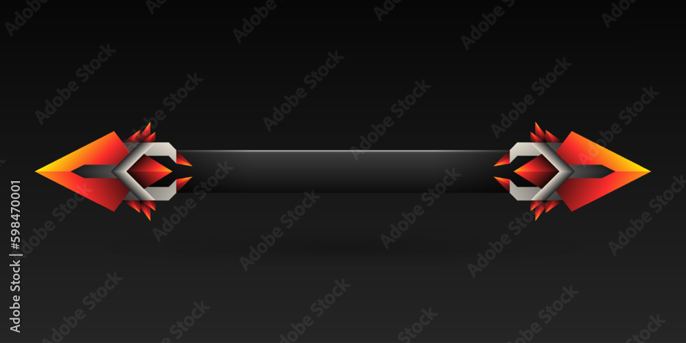Poster abstract metal and orange color border game gui screen title lower third banner template