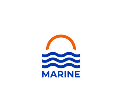 Marine logo. Boats and service. Travel agency emblems. Yacht club emblem.