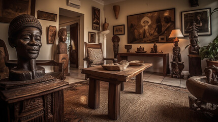 African living room. Generative AI