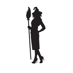 Witch with a broom