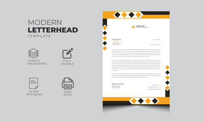 Modern company letterhead design template