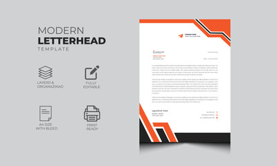 Modern company letterhead design template