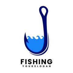 Obraz premium hook and water logo design