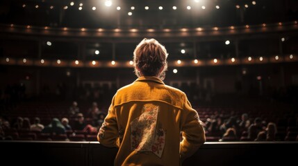 Fototapeta premium person attending a live theater or performing arts event, generative ai