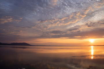 サロマ湖の夕陽
