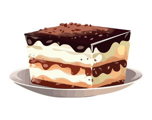 Sweet dessert chocolate cheesecake with sauce Generative AI