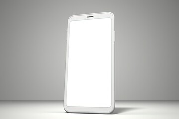 smartphone, white colored smartphone with blank screen isolated on a white colored background