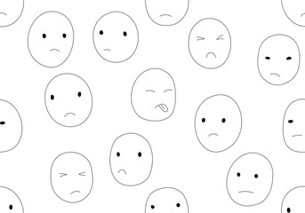 Bullying faces seamless pattern on white background.